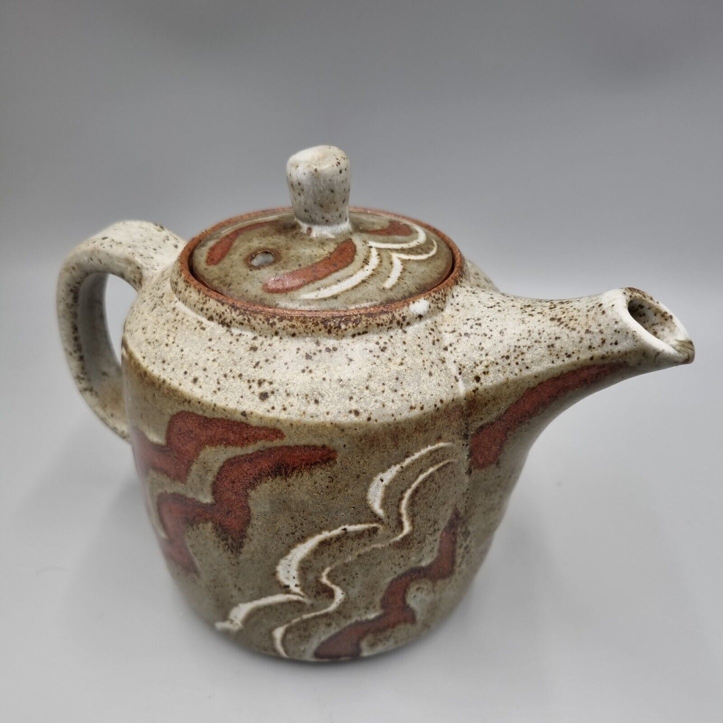 A Studio Pottery Teapot, Very Good Condition. Impressed MC Mark.