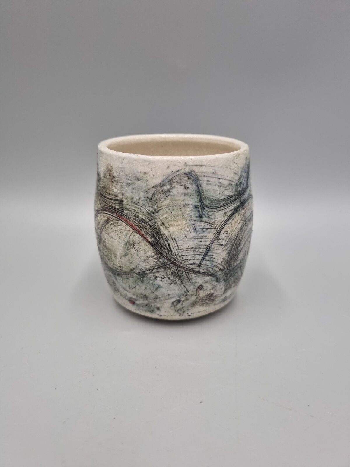 A Field Place Pottery Ceramic Tea Bowl / Cup By Jessica Jordan, Signed.