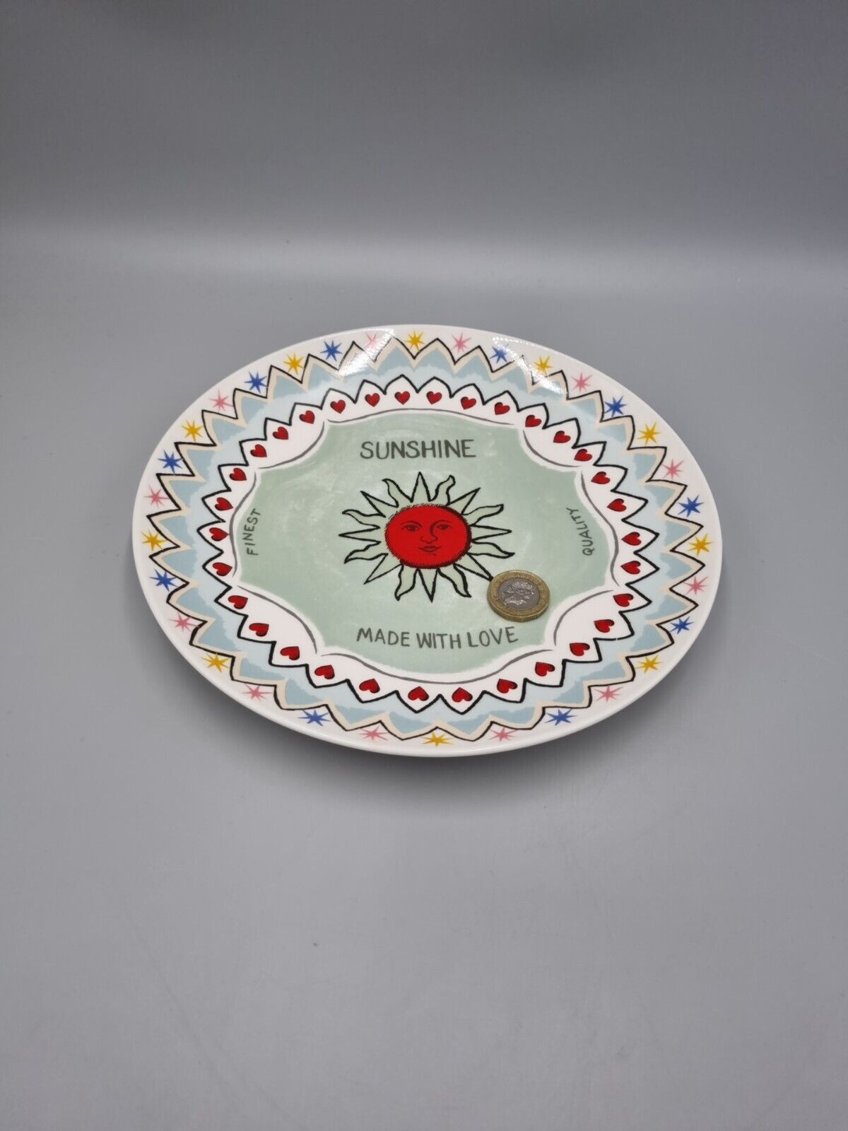 A Studio Ceramic Plate Designed By Cath Kidston, Brave Soul Range, 'Sunshine'.