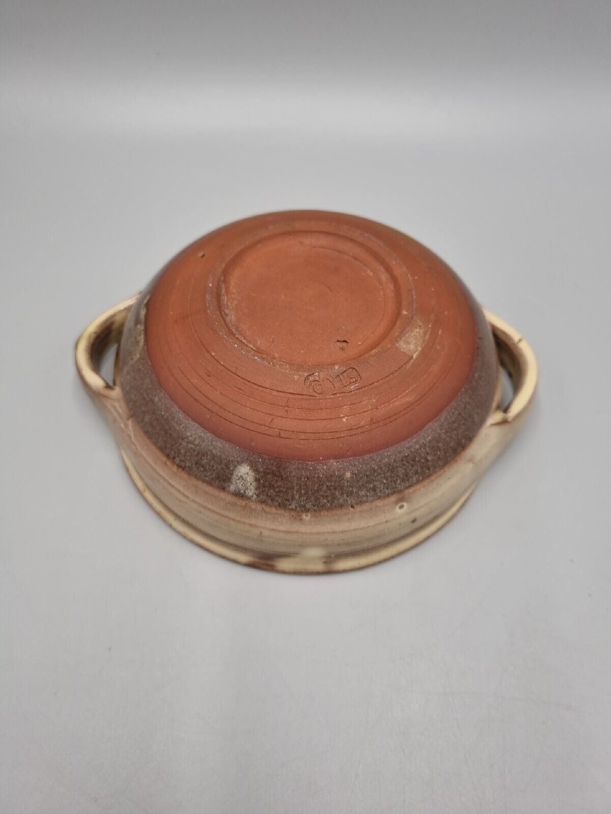 A Winchcombe Studio Pottery Lidded Bowl & Plate By Sid Tustin - chipped.