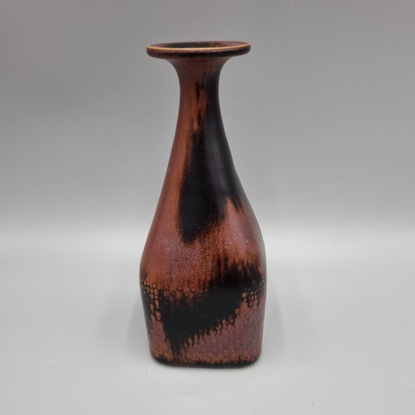 Unique Stoneware Vase By Stig Lindberg For Gustavsberg, ~1969, Tenmoku Glaze.