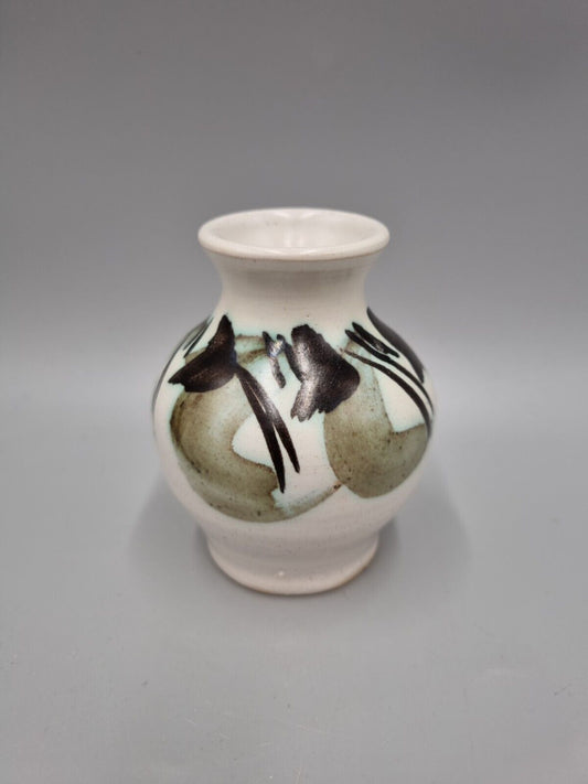 A Small Vintage Raymond Everett Pottery Vase, Abstract Decoration, Rye Pottery.