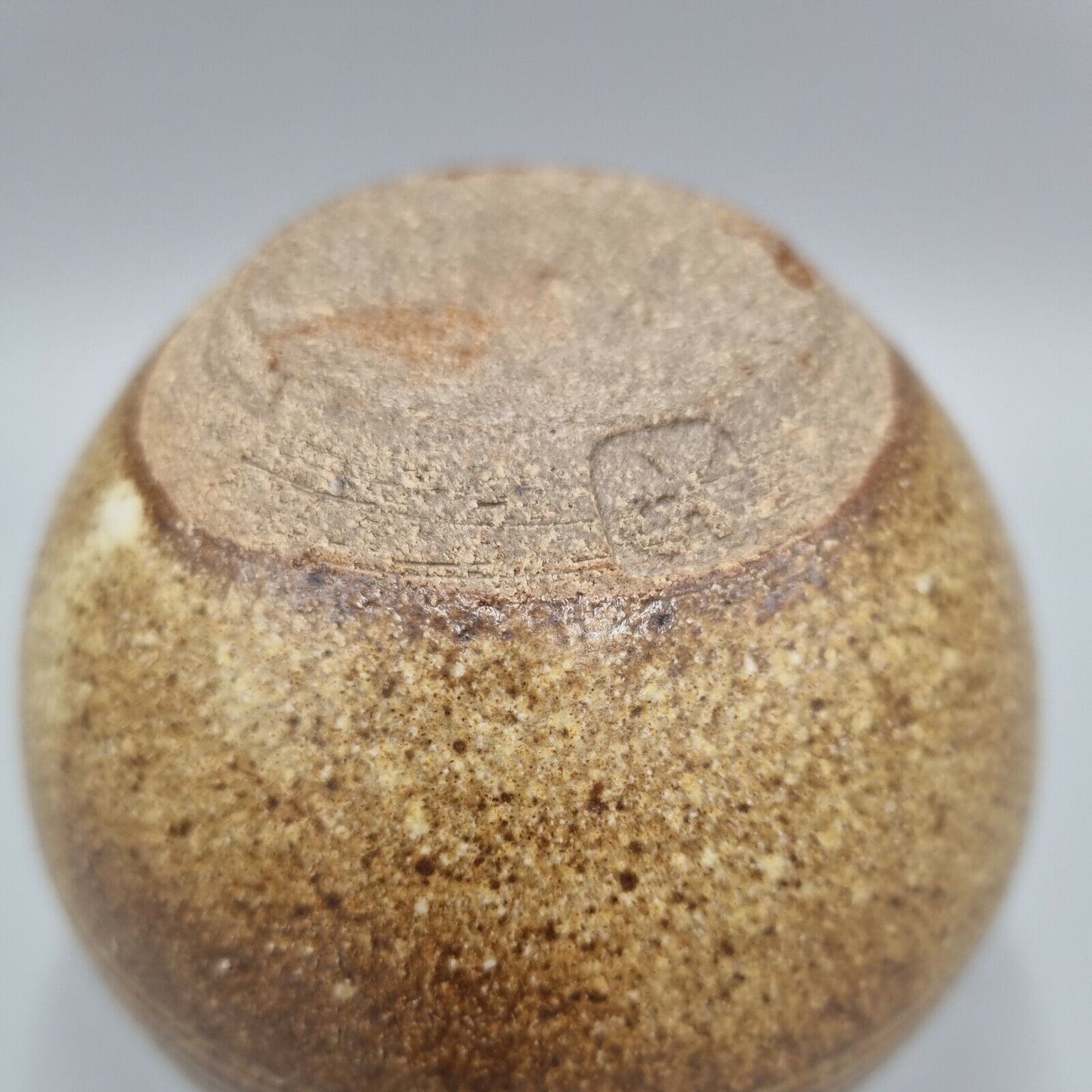 A Studio Pottery Bulb Vase, H = 9cm, Ankh Mark Impressed to base