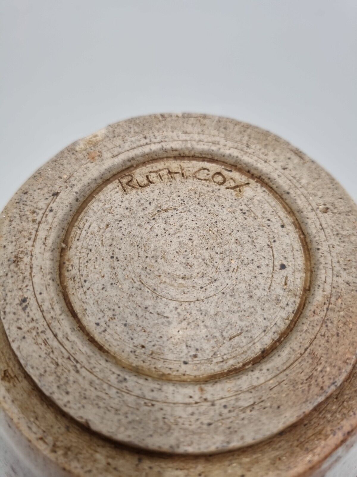 A Studio Pottery Bowl By Ruth Cox. Incised To The Base.