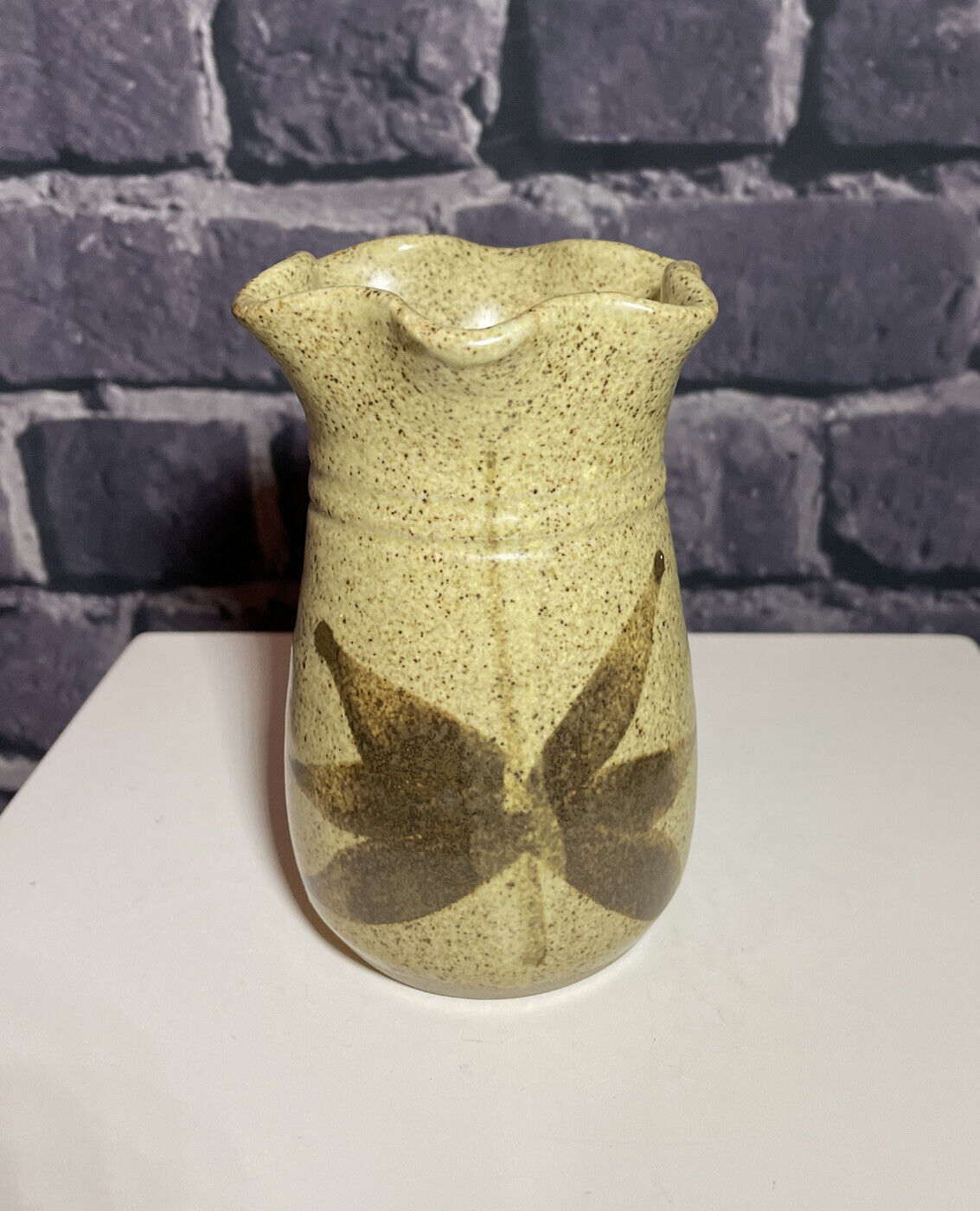 Clanarth Studio Pottery Vase With Flared Mouth In Very Good Condition.