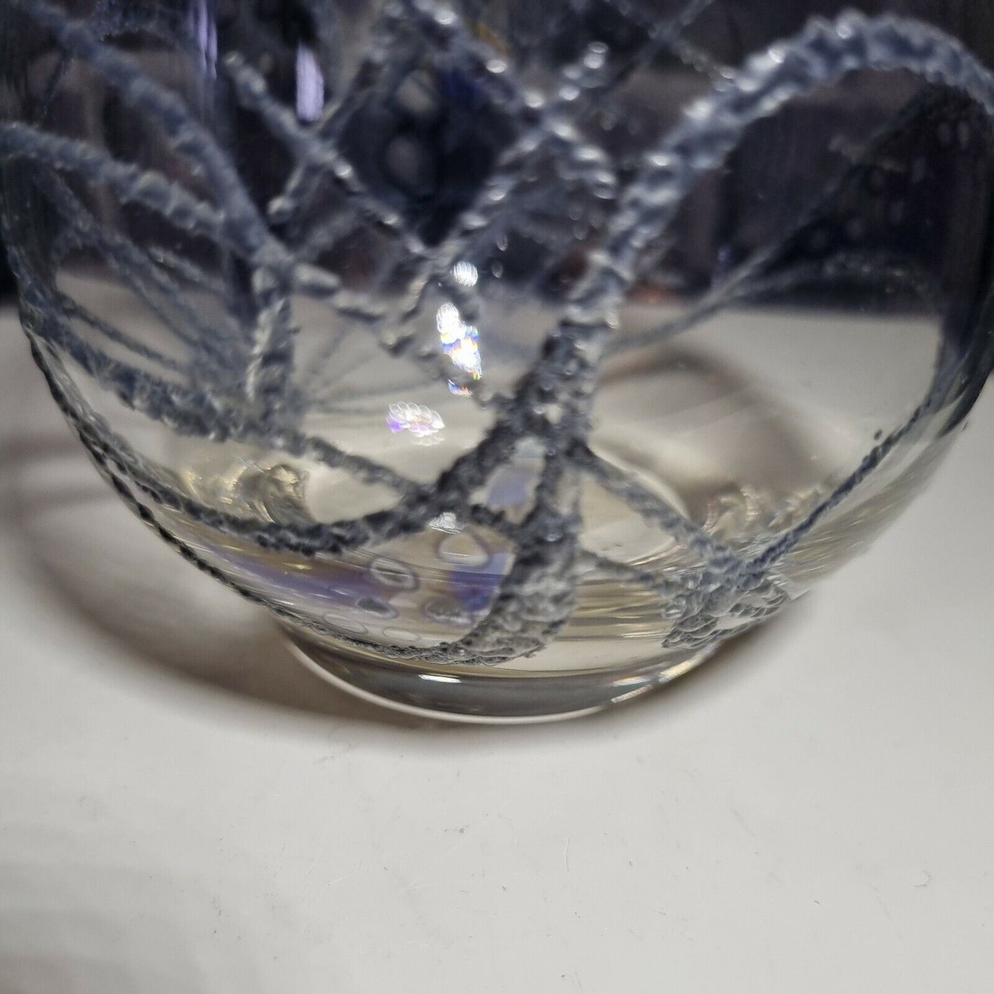 Dansk Glas Kunst, small handmade decorative arr glass bowl, by Poulsen, Denmark.