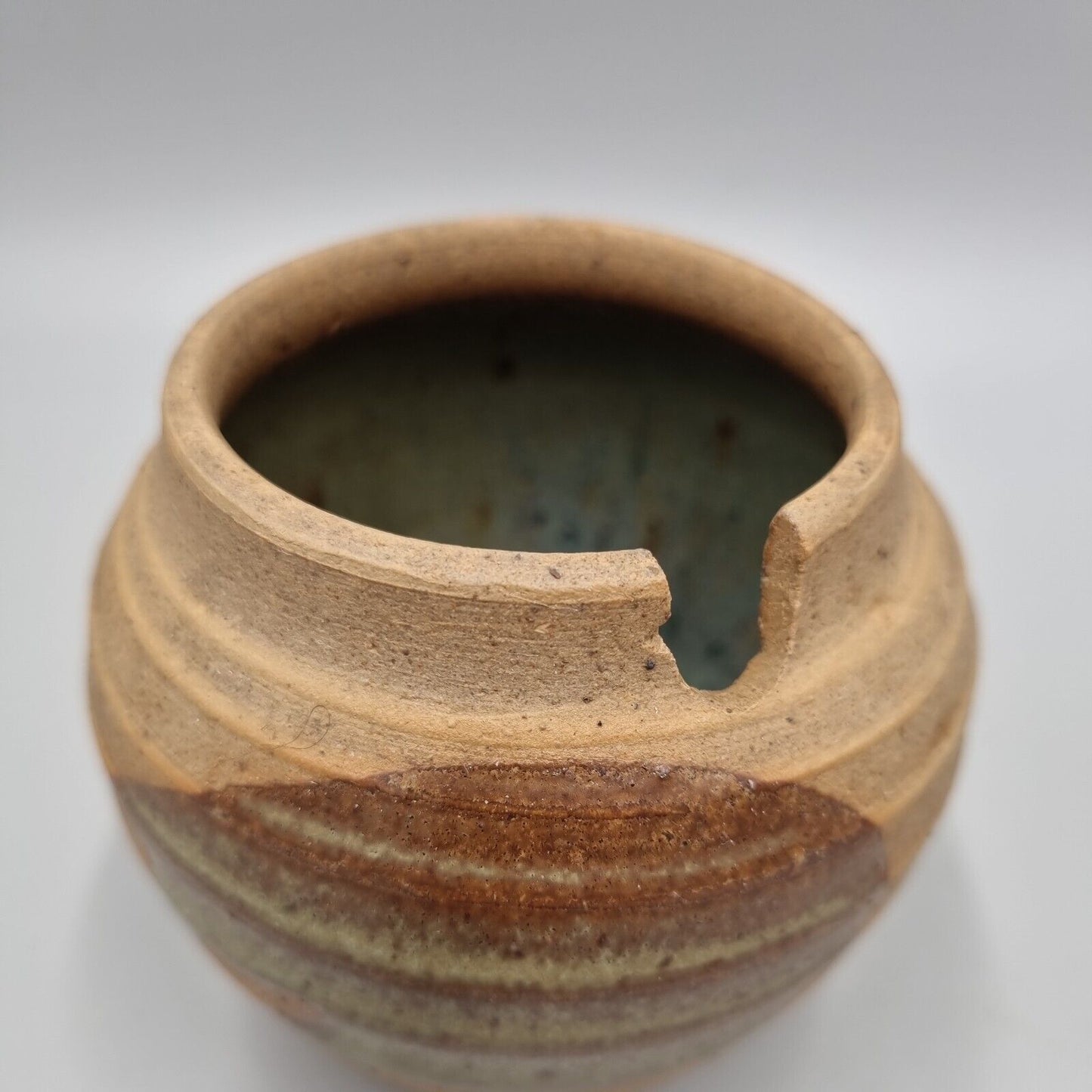 An Alan Brough Studio Pottery Lidded Condiment Pot. Leach Pottery Connection.