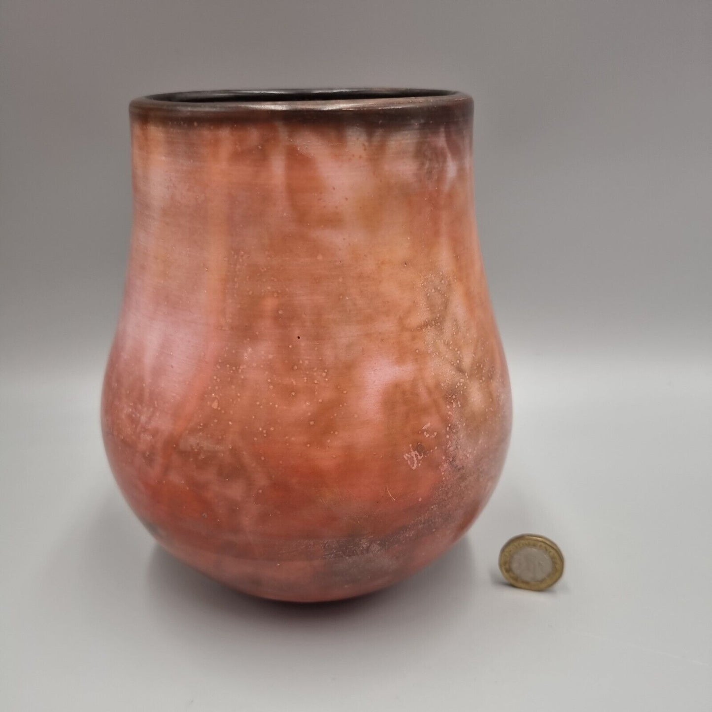 A John Evans Studio Pottery Red Vase, JEV Ceramics, VGC.