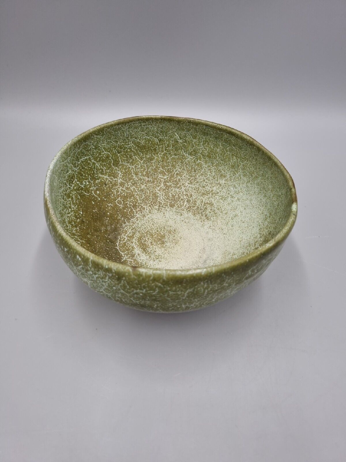 A Vintage Studio Pottery Green Bowl By S Meade