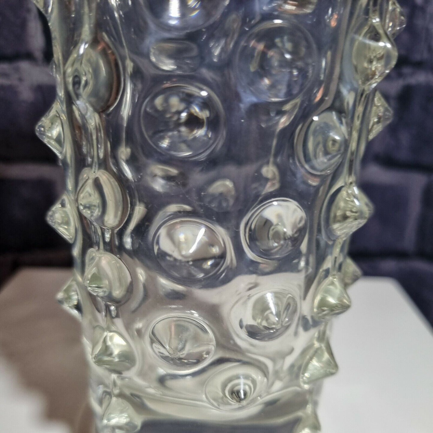 Czech Sklo Union, bobbly hobnail style art glass vase. Pavel Panek, 17cm high.