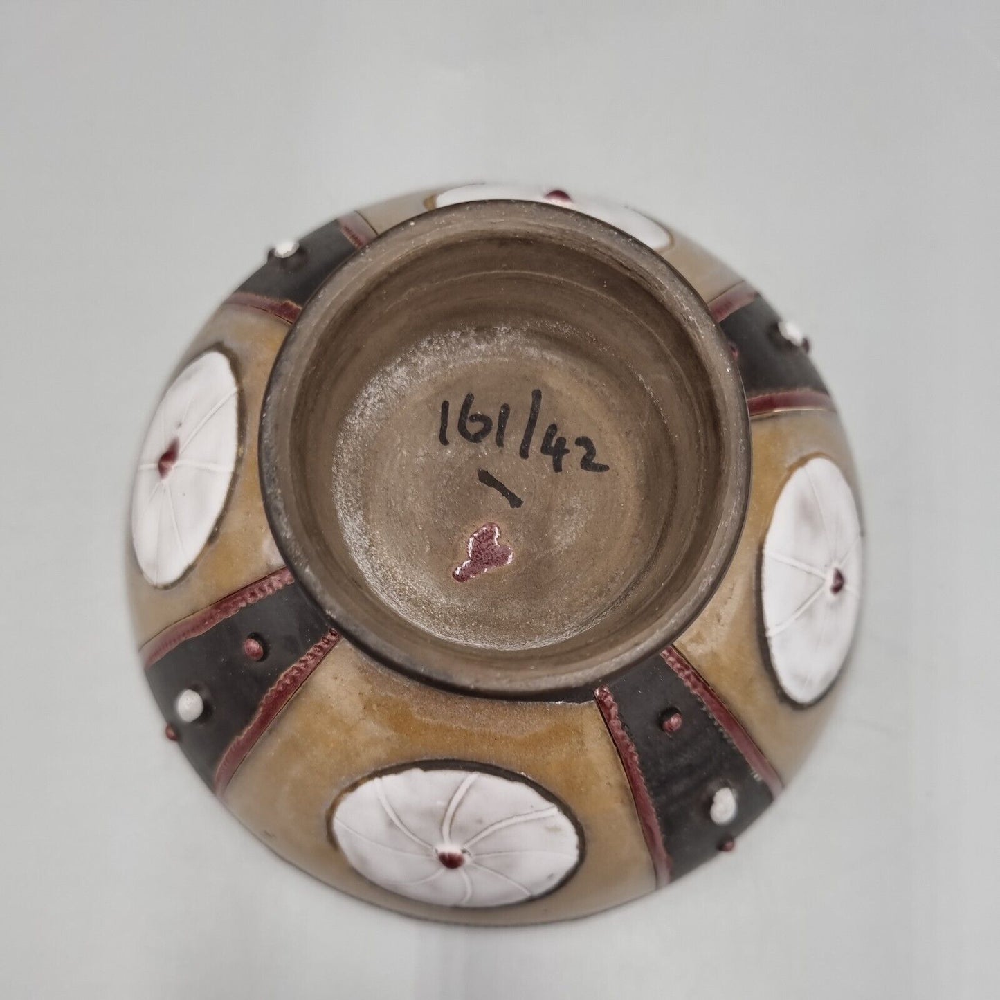 An Excellent Studio Pottery Footed Decorated Bowl, Unknown Maker, Thoms?.