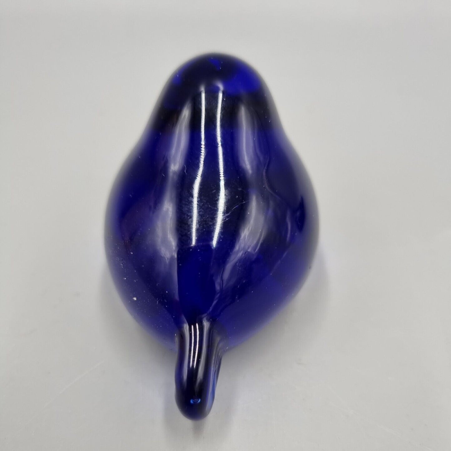 A Pair Of Small Studio Glass Paperweight Cobalt Blue Bird, Reijmyre Style Sweden