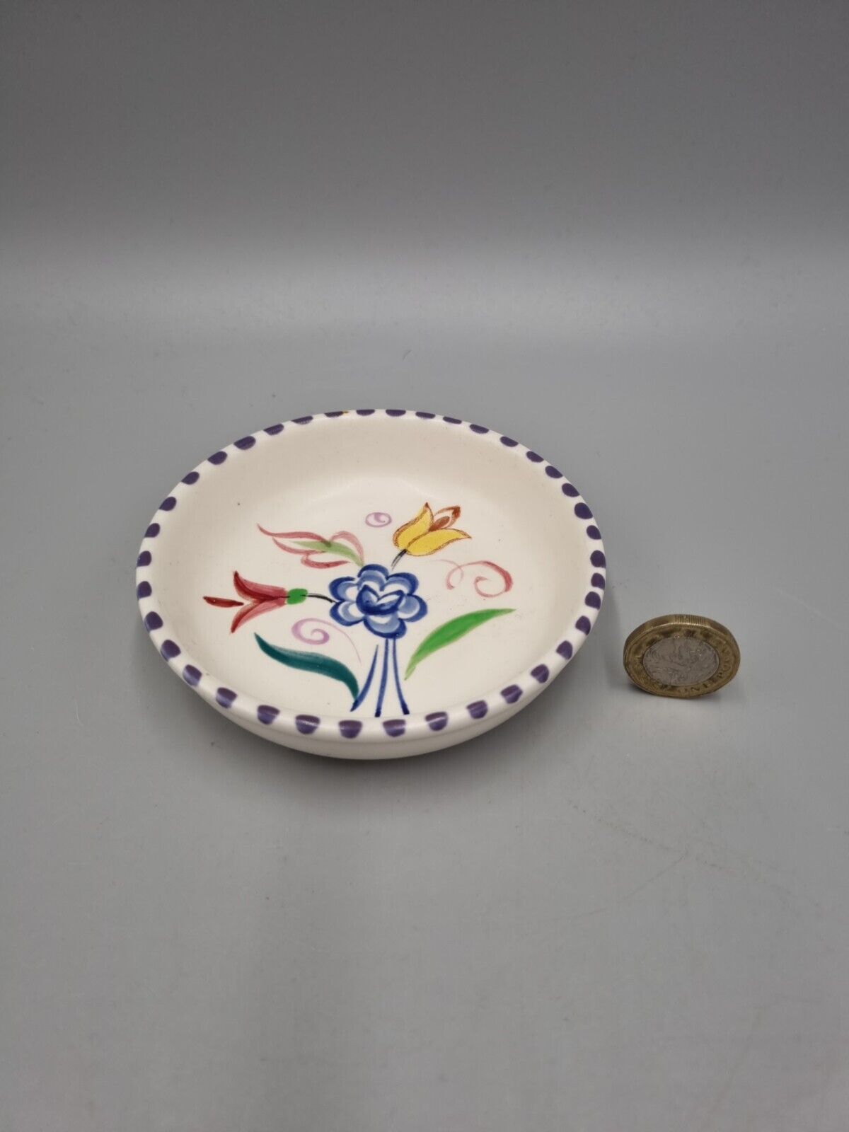 A Poole Pottery Traditional Ware, Pattern BN, Pin Dish, Vintage 1960s