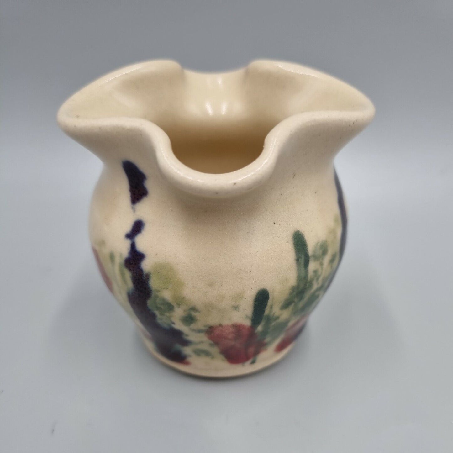 A Small Two Spout Jug, Signed To Base 'Bally????', Floral, Very Good Condition.