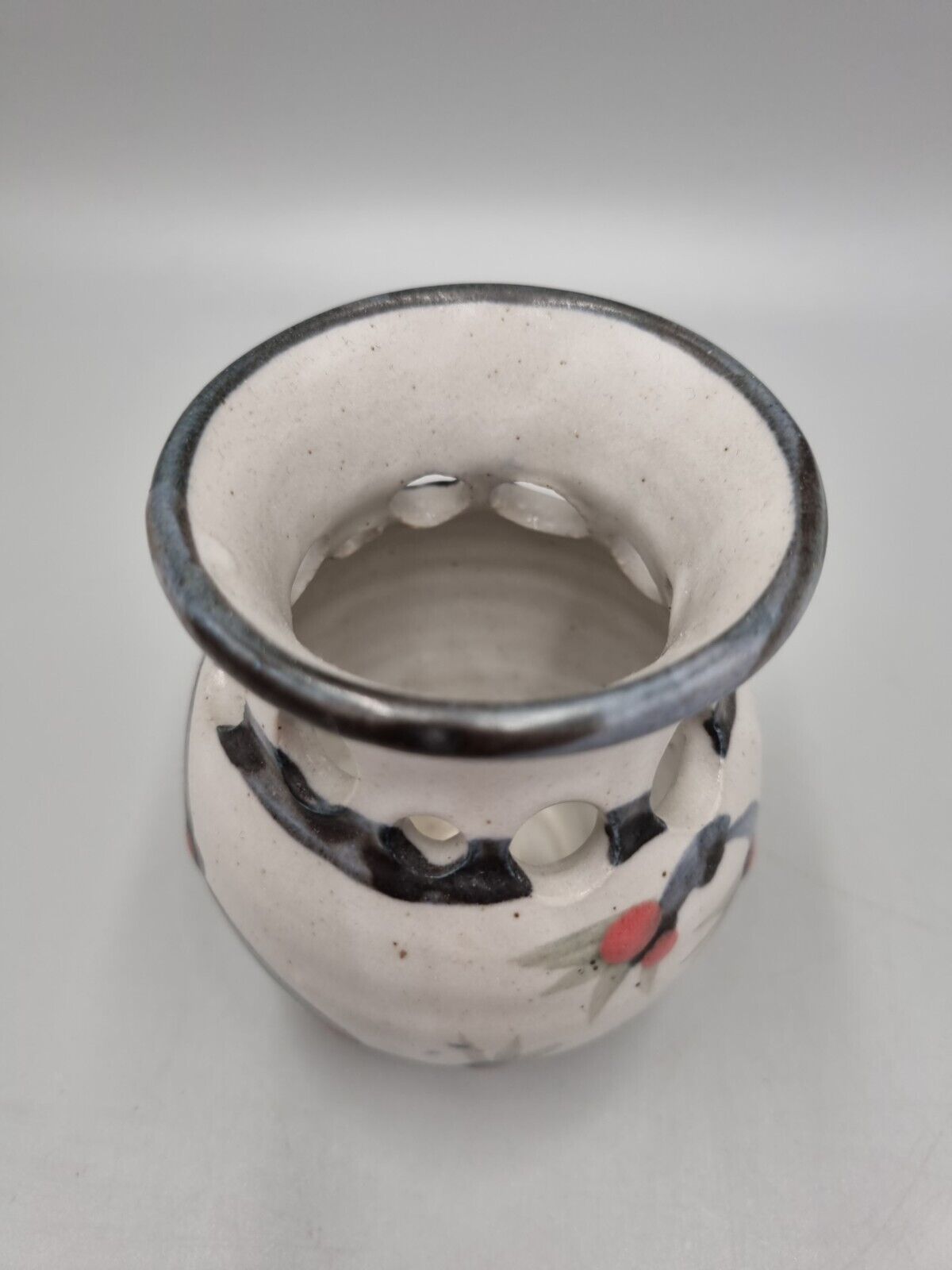 Richard Champion, Studio Pottery, Pierced vase. VGC, Monkleigh Pottery.