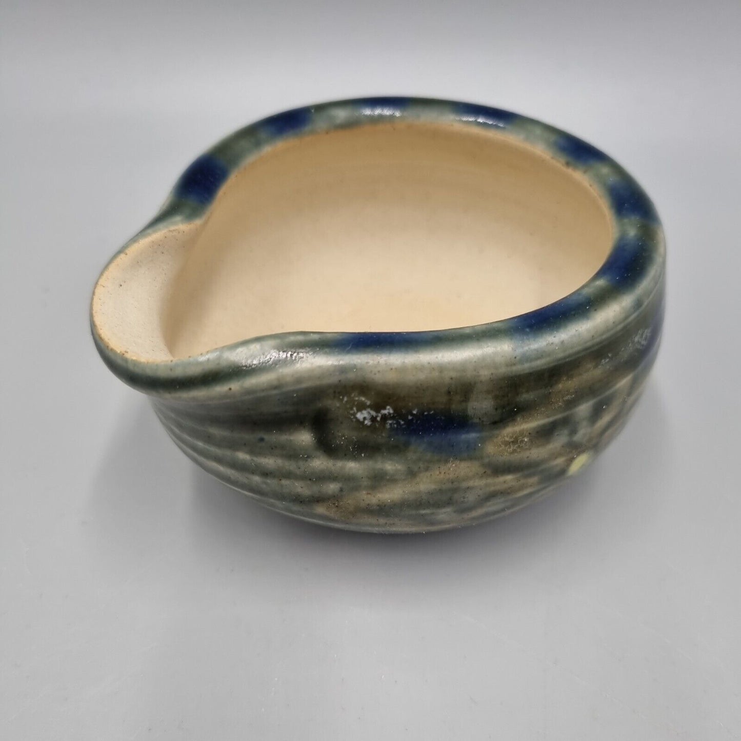 A Glazed Studio Pottery Pouring Bowl Impressed Makers Marks To Base, VGC.