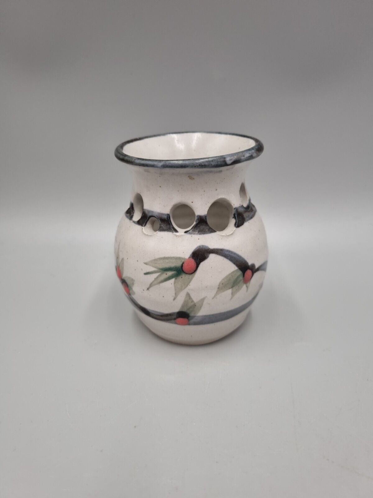 Richard Champion, Studio Pottery, Pierced vase. VGC, Monkleigh Pottery.