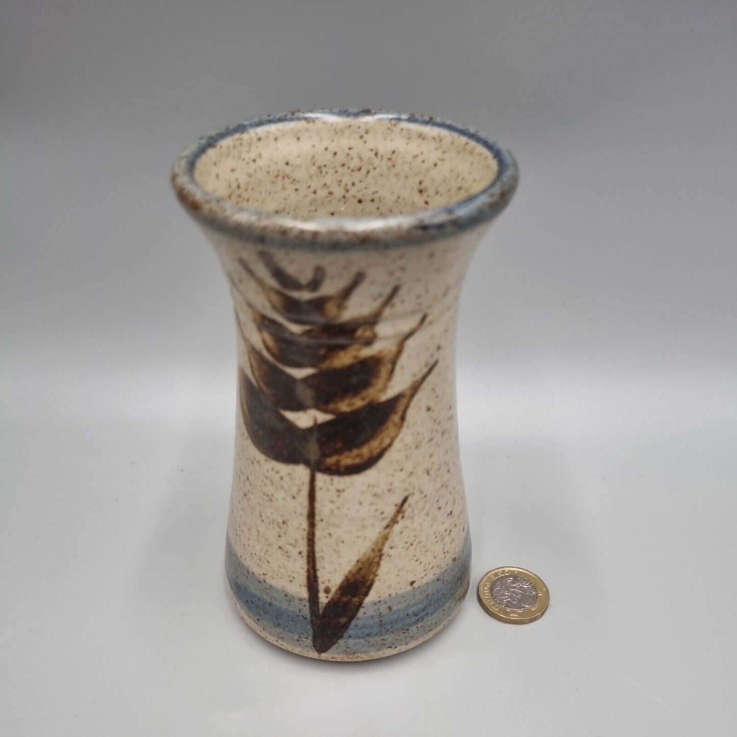 A John Jelfs Studio Pottery Banded Stoneware Vase, Swan Mark, Bourton on Water.