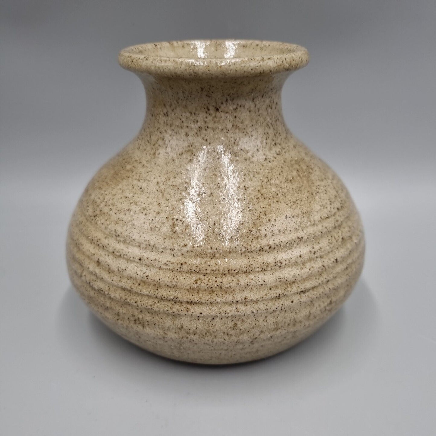 A Studio Pottery Squat Dome Vase By Alan Alain Logan, Dated 1978. VGC.