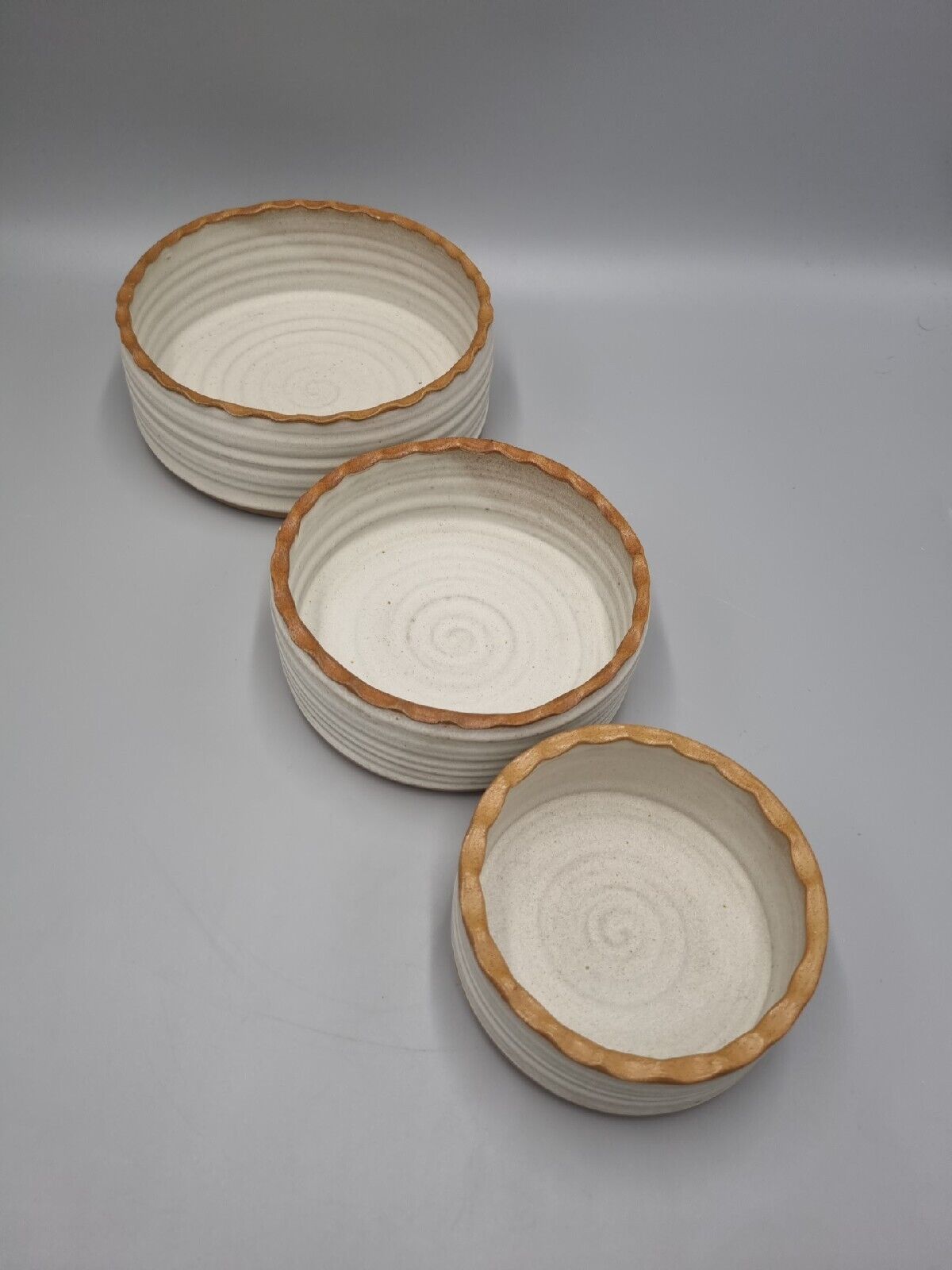 A Set Of 3 Studio Pottery Standard Ware Bowls By James Morrison.