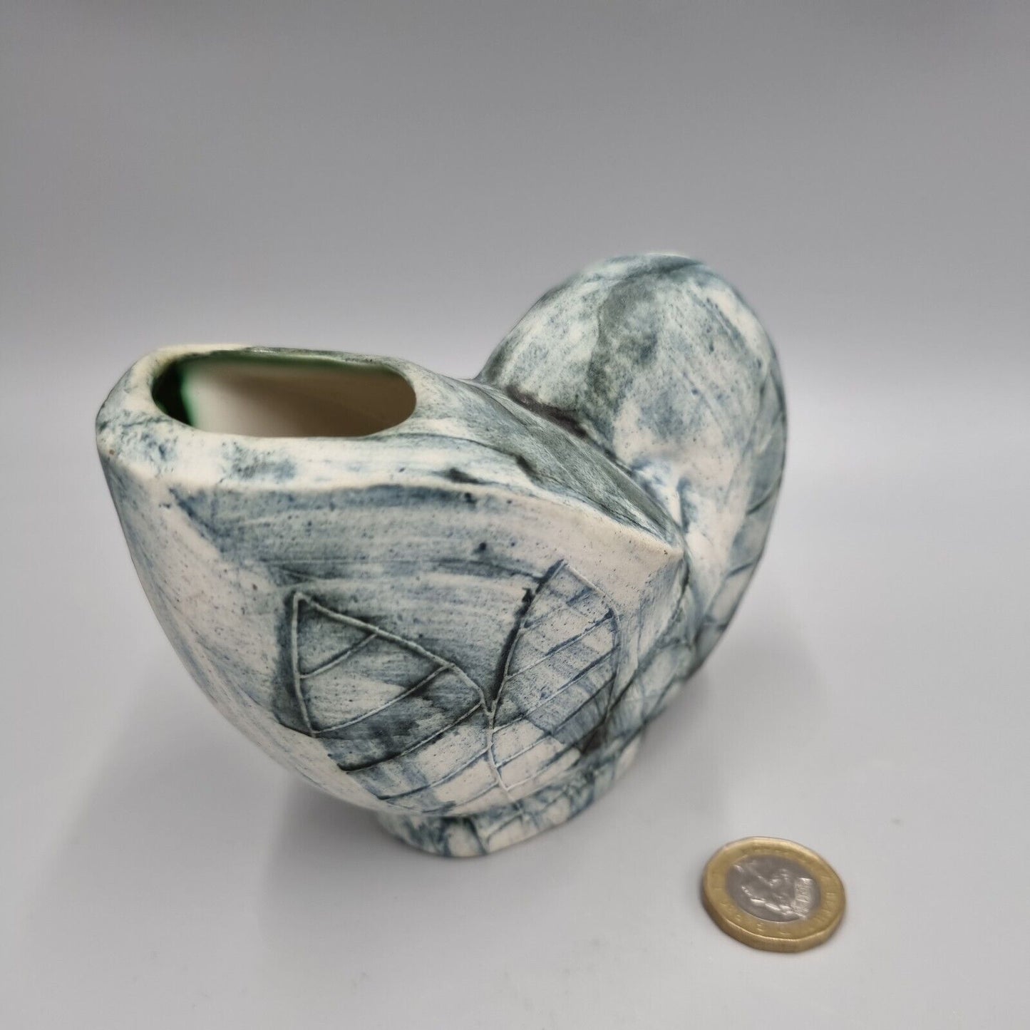 A Carn Studio Pottery Vase - John Beusmans, Nautilus Shell Form. VGC.