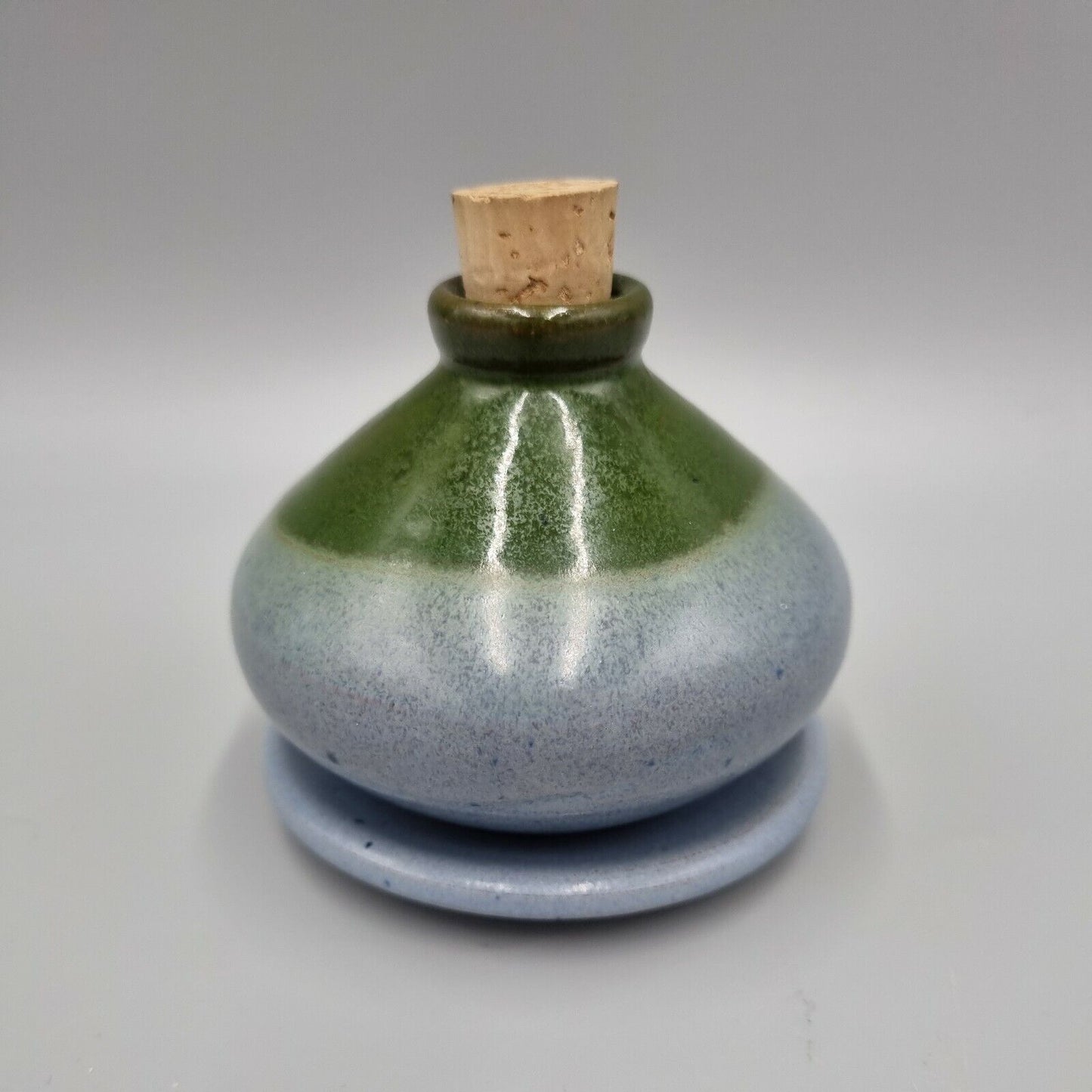 A Studio Pottery Bulb Pot / Vase And Dish, Unmarked, Very Good Condition.