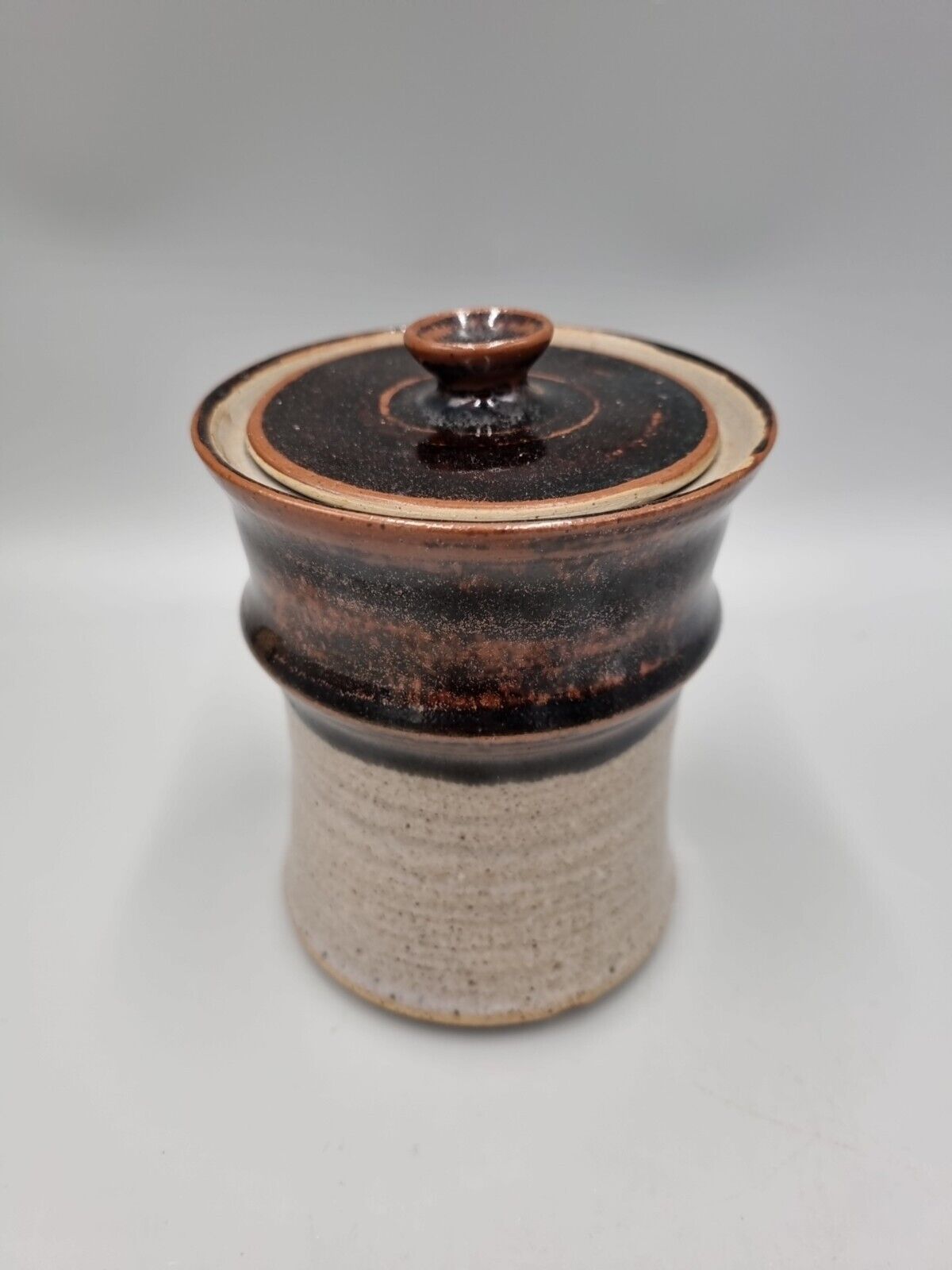 A Roy Evans Studio Pottery Lidded Pot, Severn Gorge Museum Make. VGC.