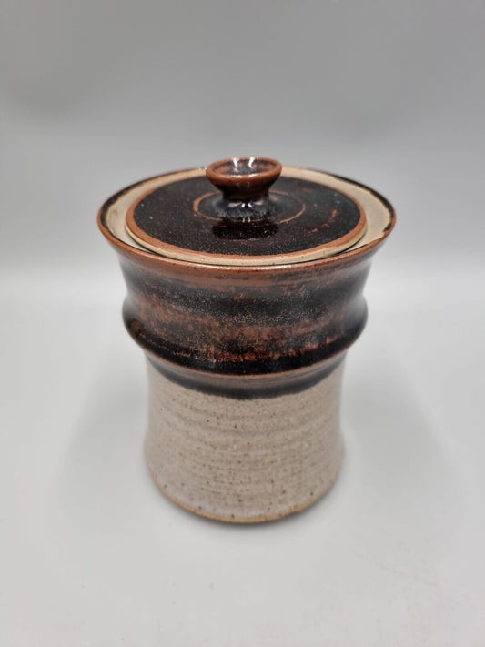 A Roy Evans Studio Pottery Lidded Pot, Severn Gorge Museum Make. VGC.