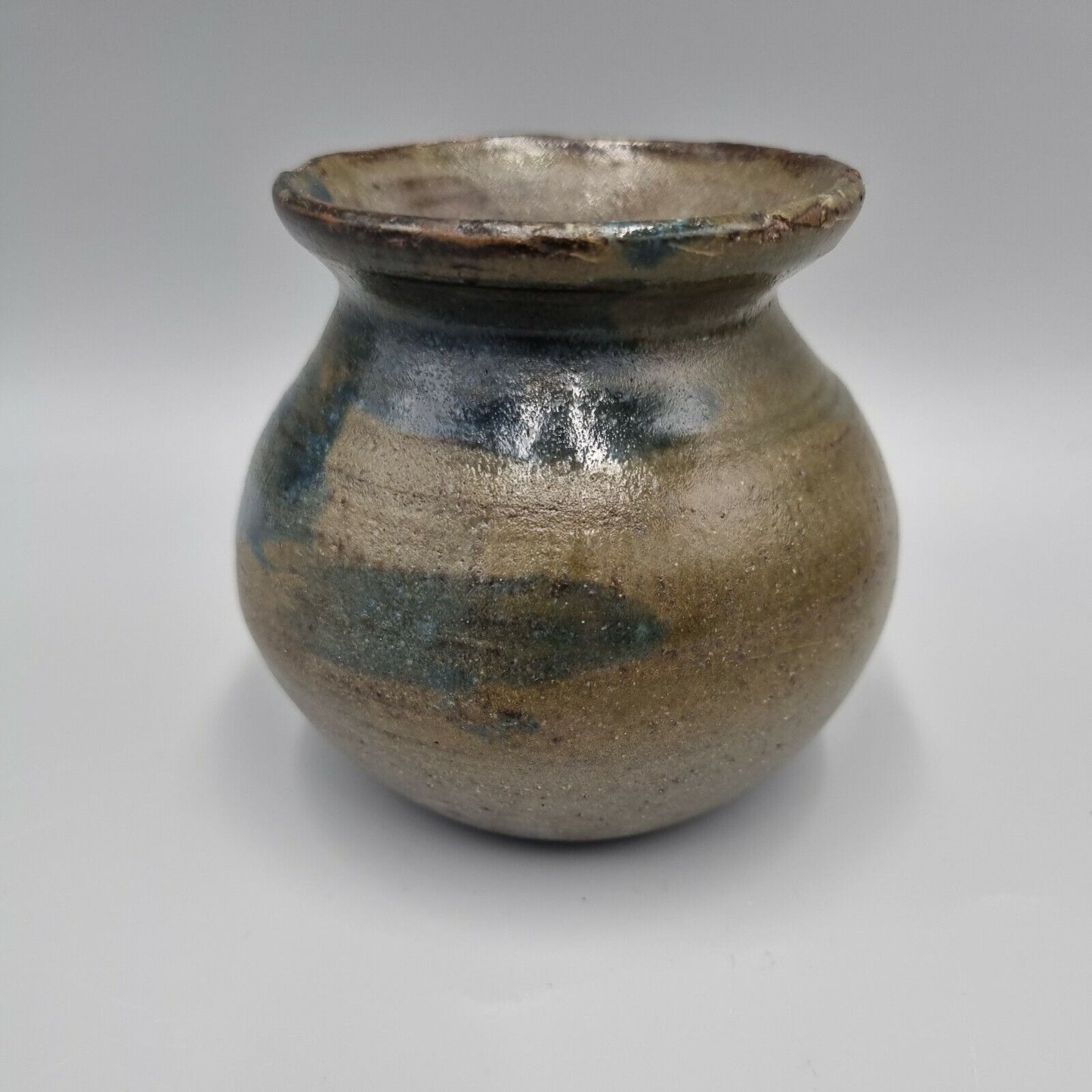 Small Studio Pottery Waisted Posy Vase, Incised Makers Mark 'PK'.