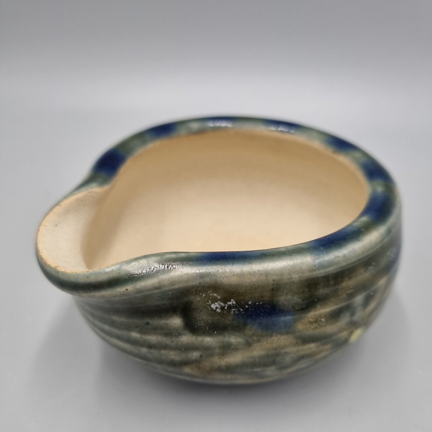 A Glazed Studio Pottery Pouring Bowl Impressed Makers Marks To Base, VGC.