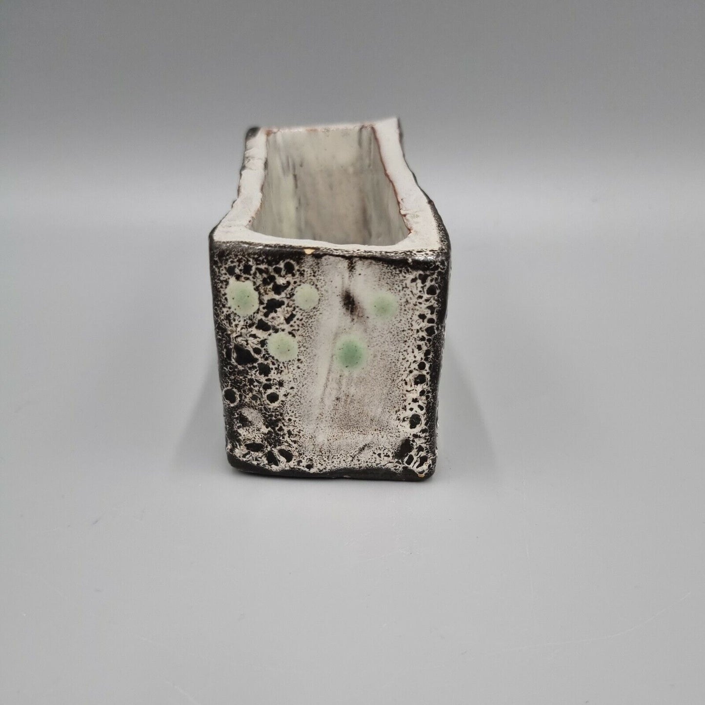 A Pottery Slab Vase, Rectangular Abstract Decoration. VGC.