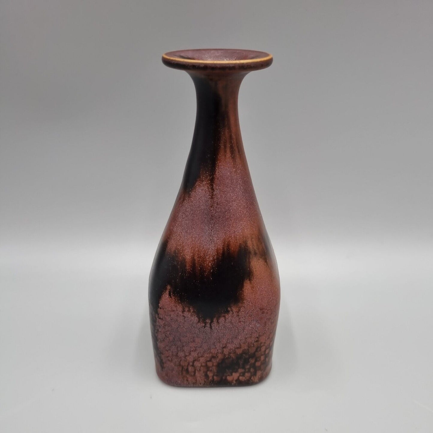 Unique Stoneware Vase By Stig Lindberg For Gustavsberg, ~1969, Tenmoku Glaze.