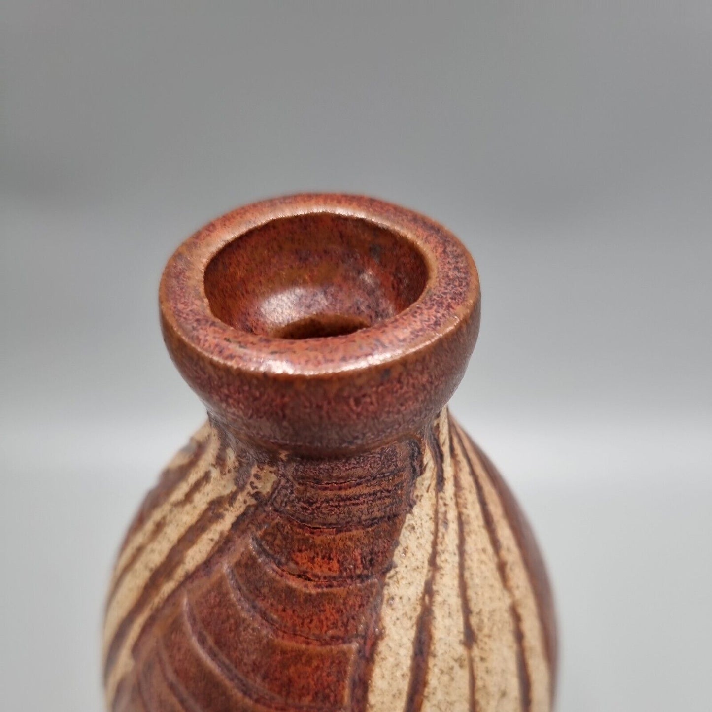 A Studio Pottery Bottle Vase, Impressed Two Hands 'AC' Makers Mark. VGC.