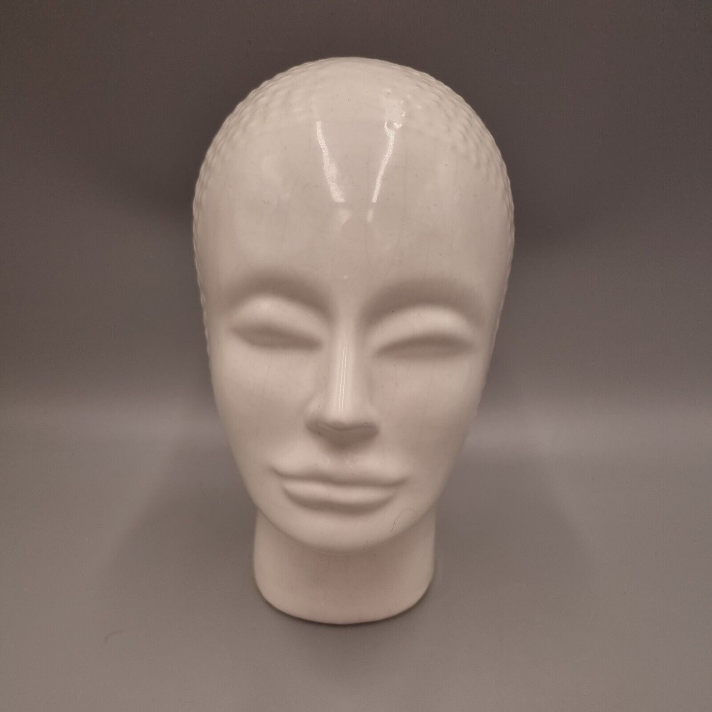 Small Vintage Ceramic Head of a Female Sculpture Shop Display, Japanese. White.