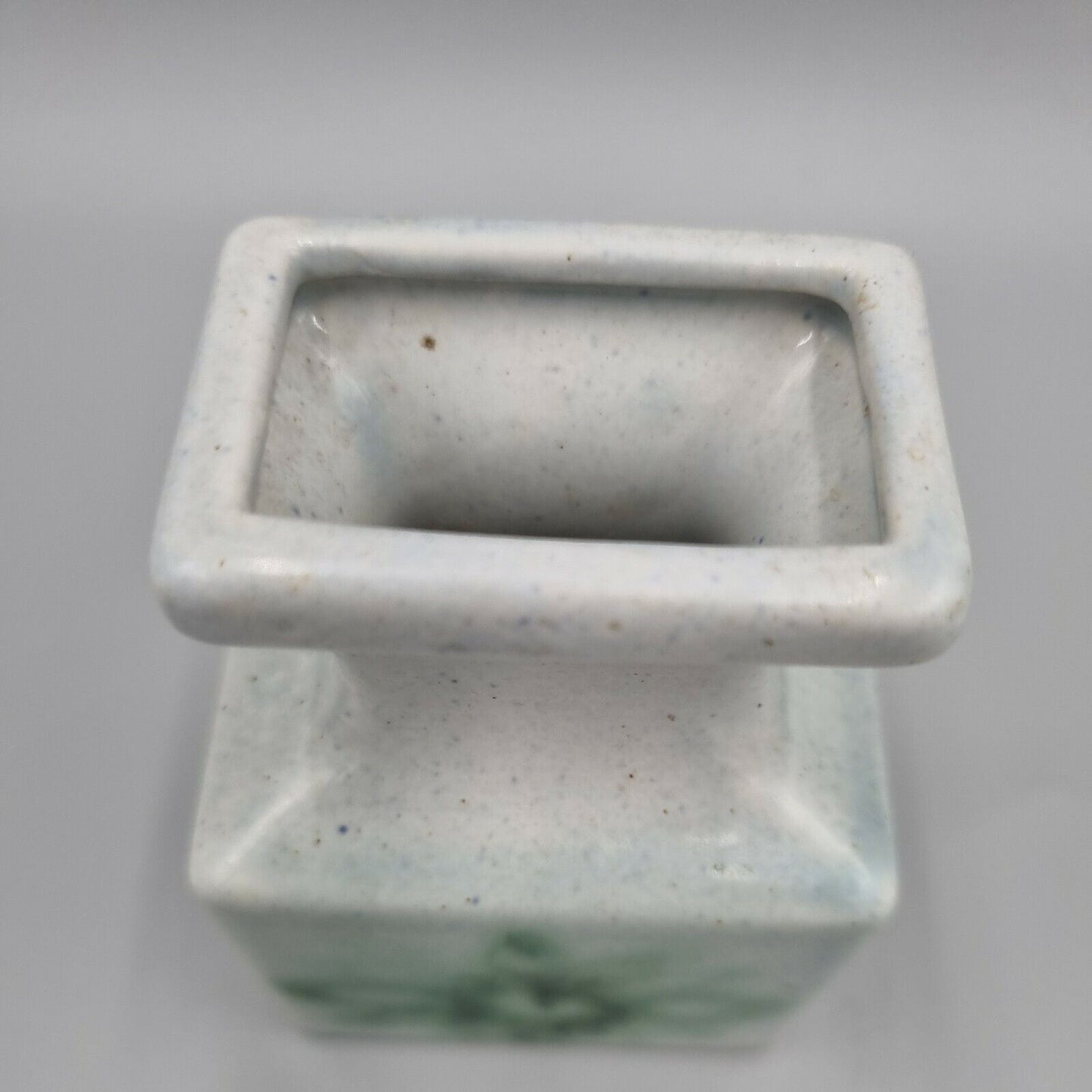 A Small Ceramic Posy Vase, Square, Abstract, Very Good Condition.