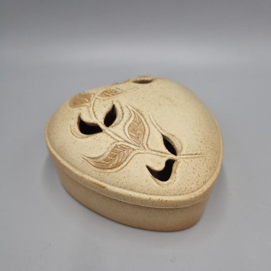 A Contemporary Studio Pottery Heart Shaped Trinket Box From The Village Pottery