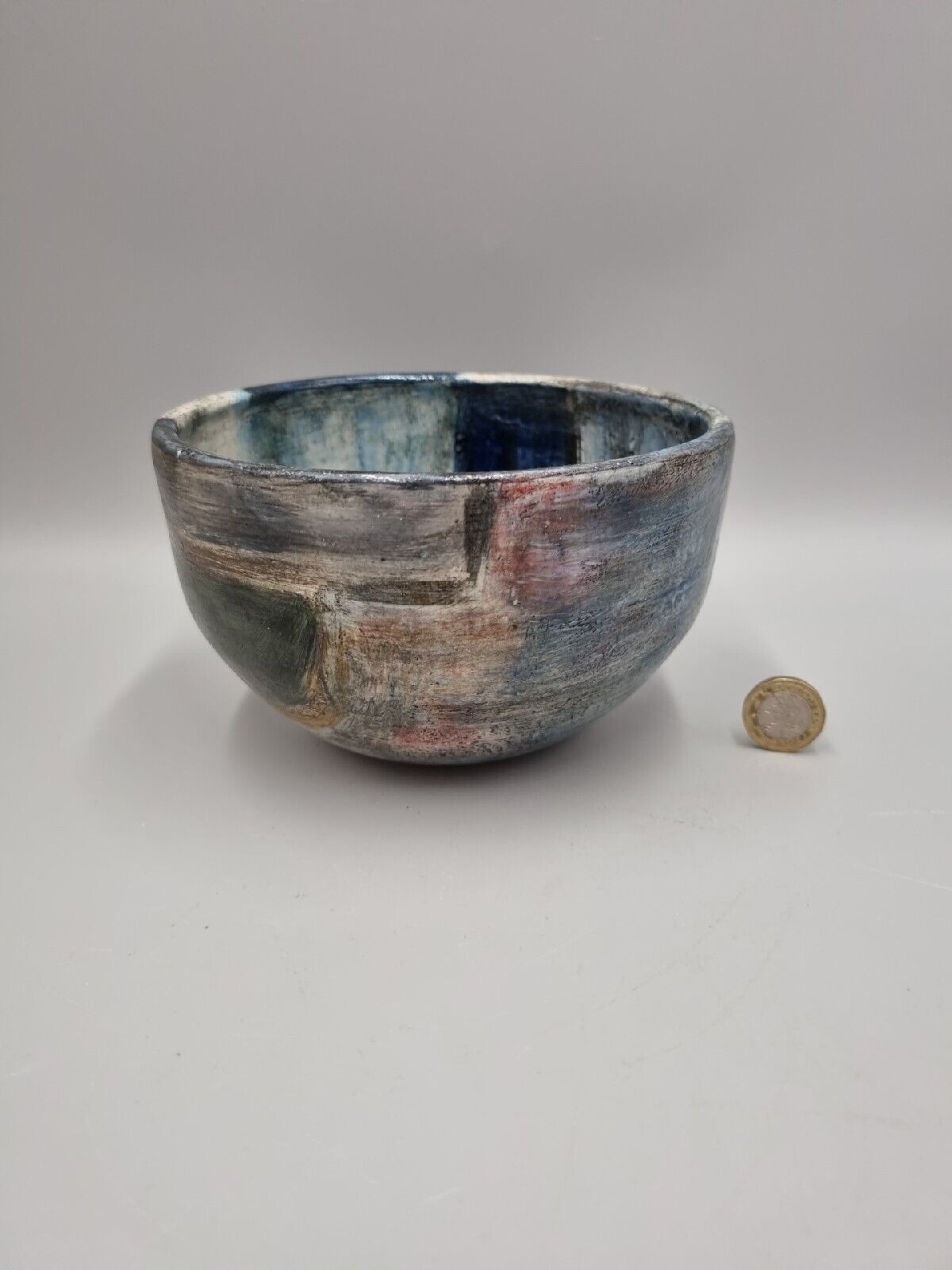 A Field Place Pottery Ceramic Deep Bowl By Jessica Jordan, Signed.