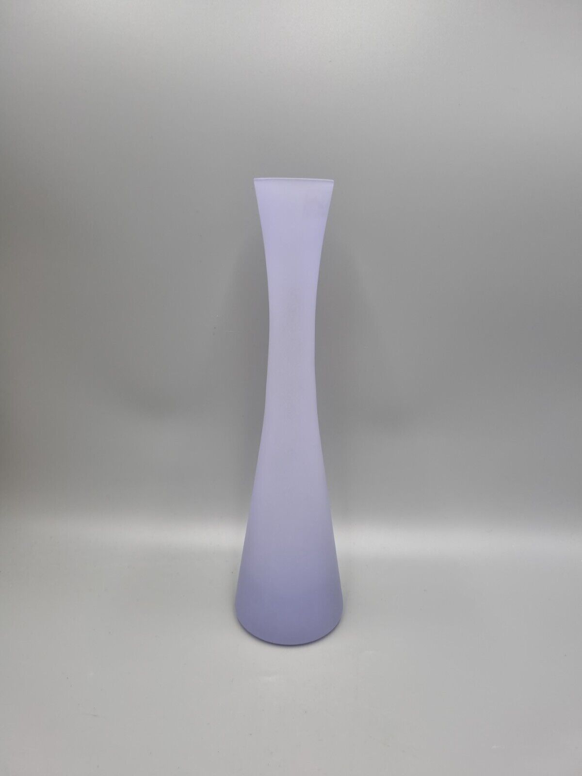 A LSA International Tall Glass Single Stem Vase Opaque Purple Colouring