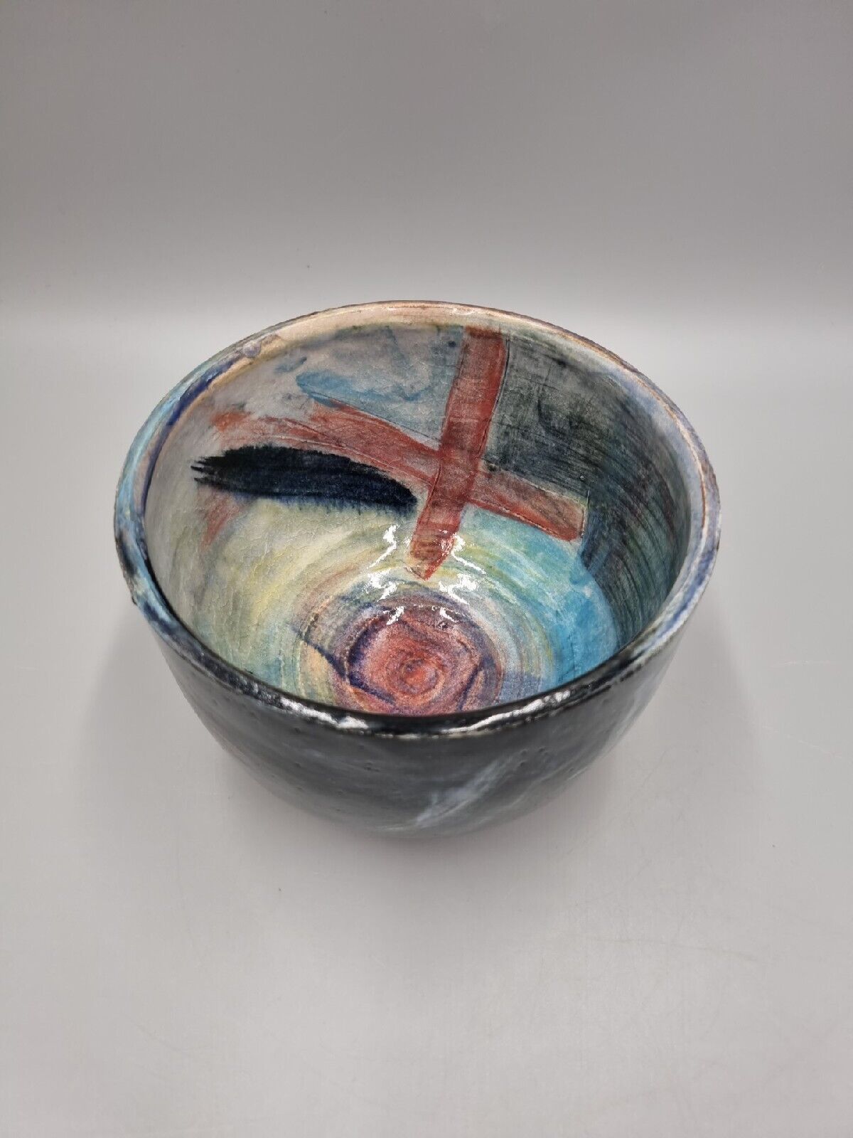 A Field Place Pottery Ceramic Deep Bowl By Jessica Jordan, Signed.