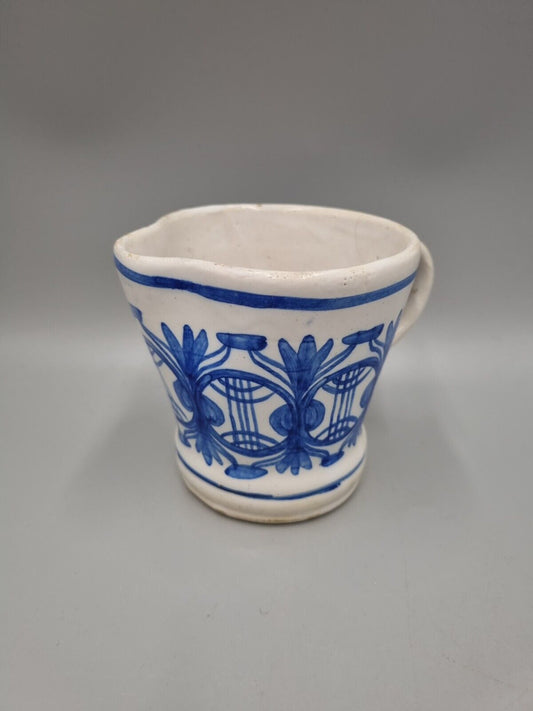 A Vintage Pottery Blue And White Jug / Creamer, Marked 'GM 37'.