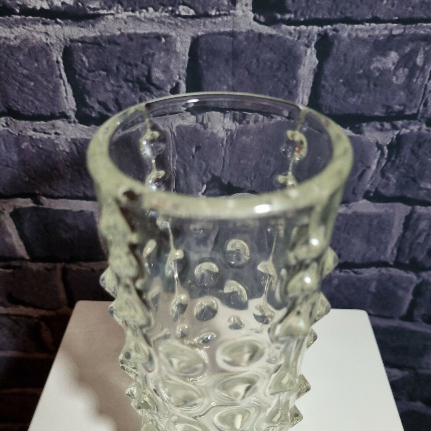 Czech Sklo Union, bobbly hobnail style art glass vase. Pavel Panek, 17cm high.