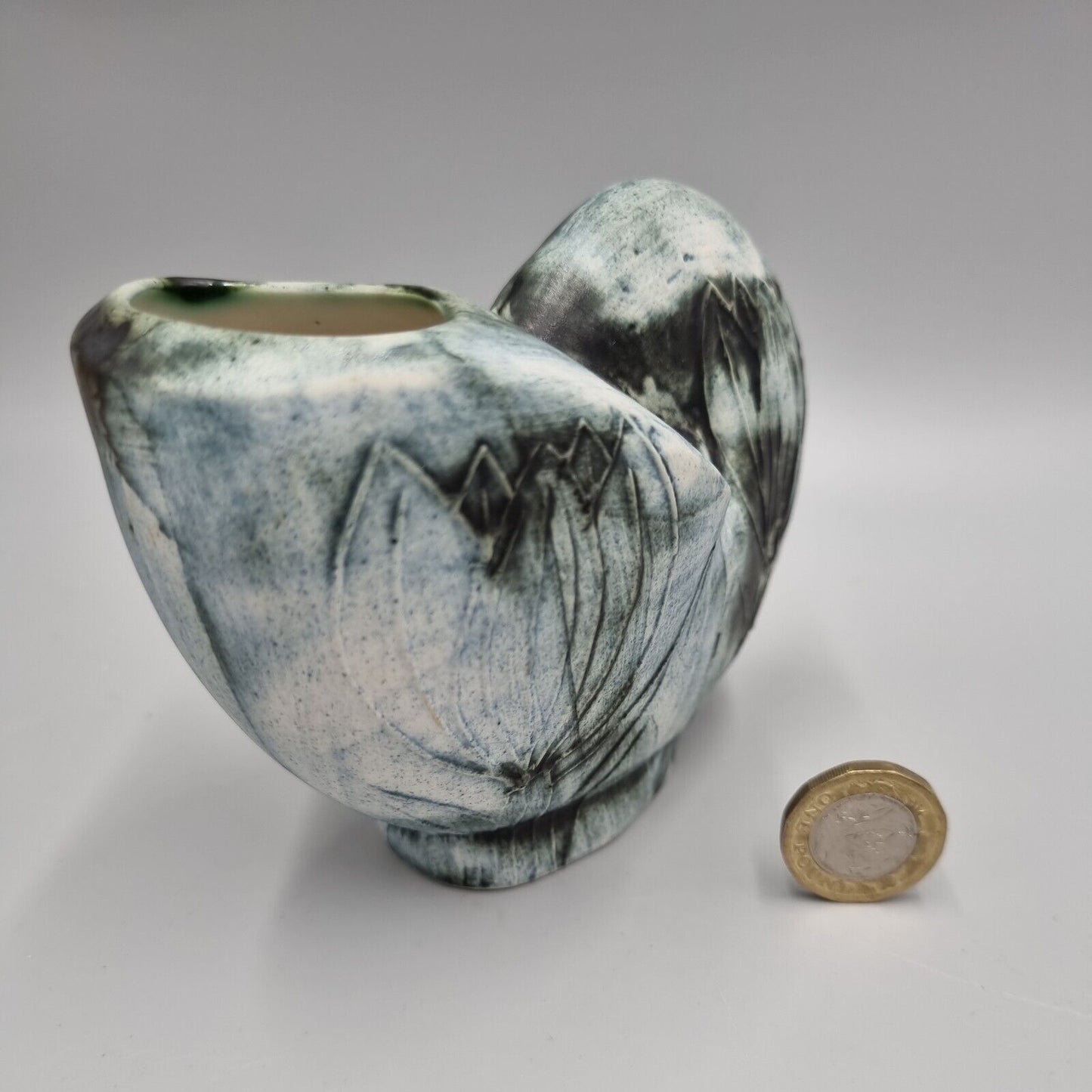 A Carn Studio Pottery Vase - John Beusmans, Nautilus Shell Form. VGC.