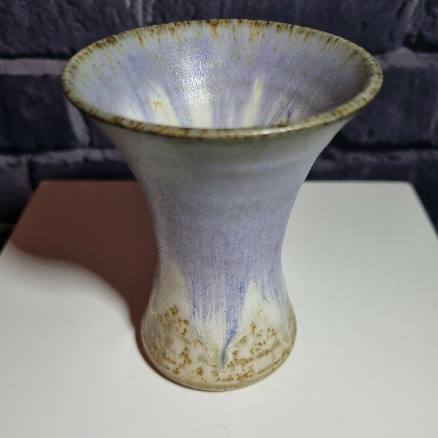 A small Cripplesease studio Pottery posy vase , potter mark to base, Herschel.