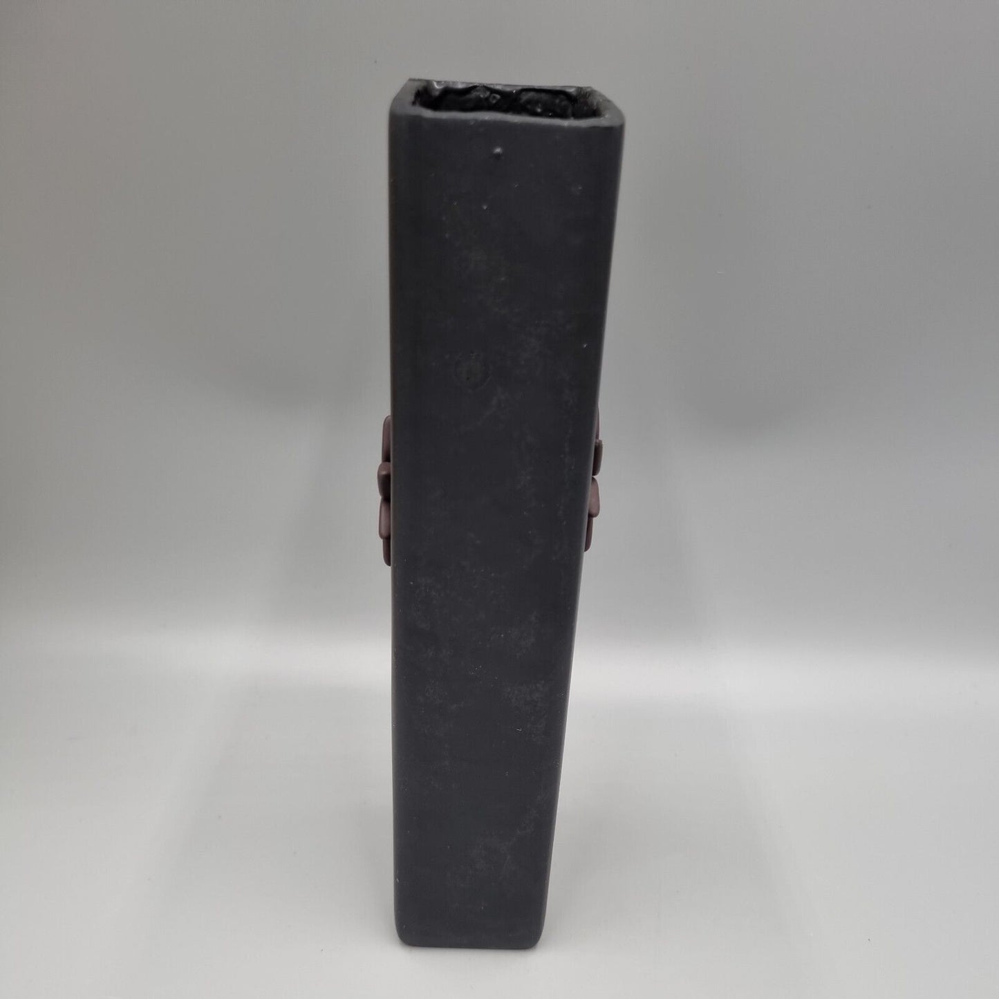 An Aled Jenkins Studio Welsh Slate Vase, Flower Decoration Motif, VGC.