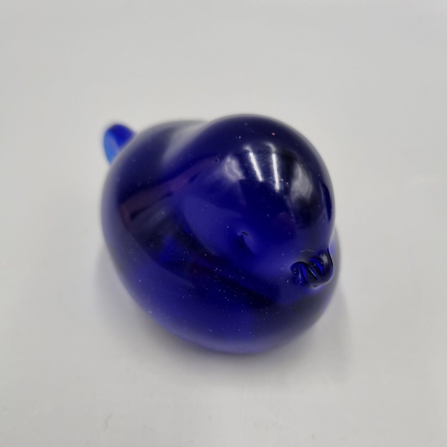 A Pair Of Small Studio Glass Paperweight Cobalt Blue Bird, Reijmyre Style Sweden