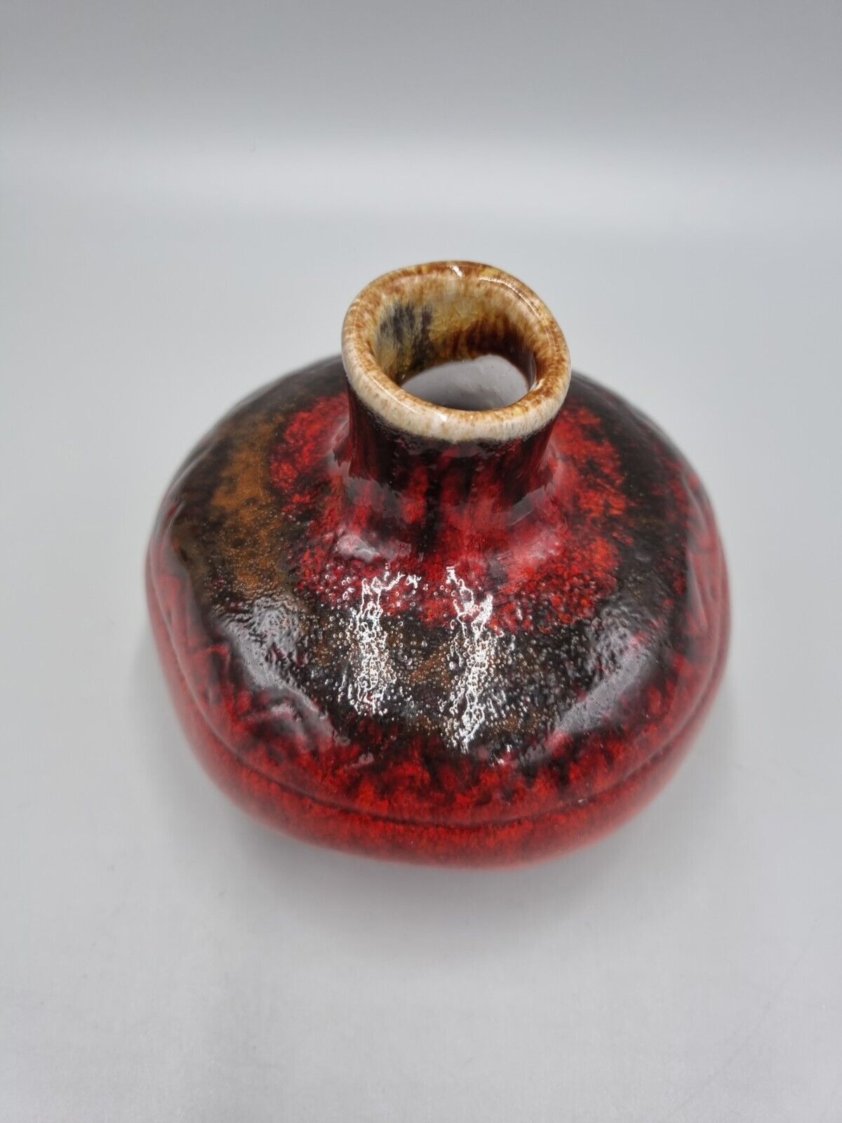 A Studio Pottery Squat Posy / Bud Vase By Estriceram, Canada, Jacques Garnier.