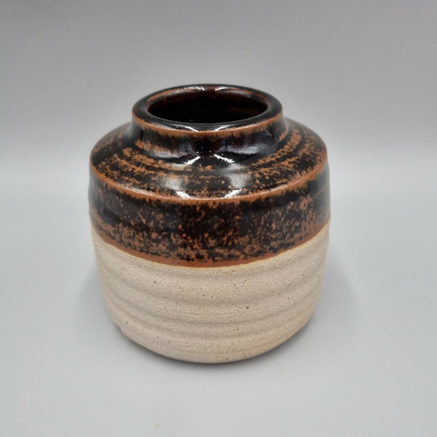 A Colin Pearson, Studio Pottery, Semi Glaze Vase, VG, Tenmoku, Makers Mark.