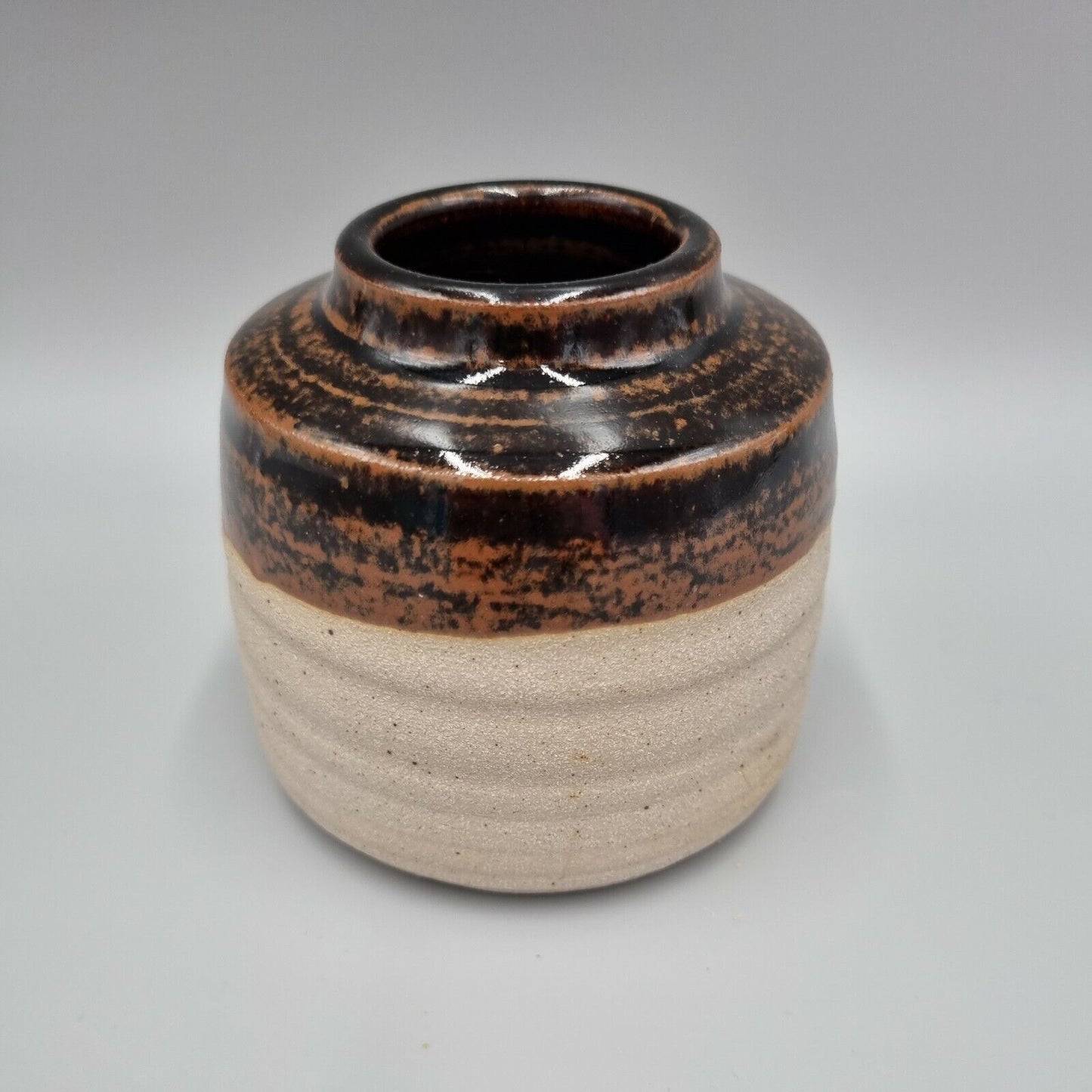 A Colin Pearson, Studio Pottery, Semi Glaze Vase, VG, Tenmoku, Makers Mark.