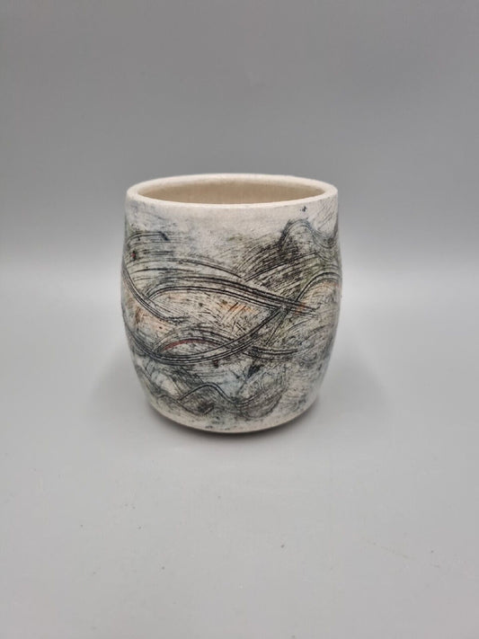 A Field Place Pottery Ceramic Tea Bowl / Cup By Jessica Jordan, Signed.