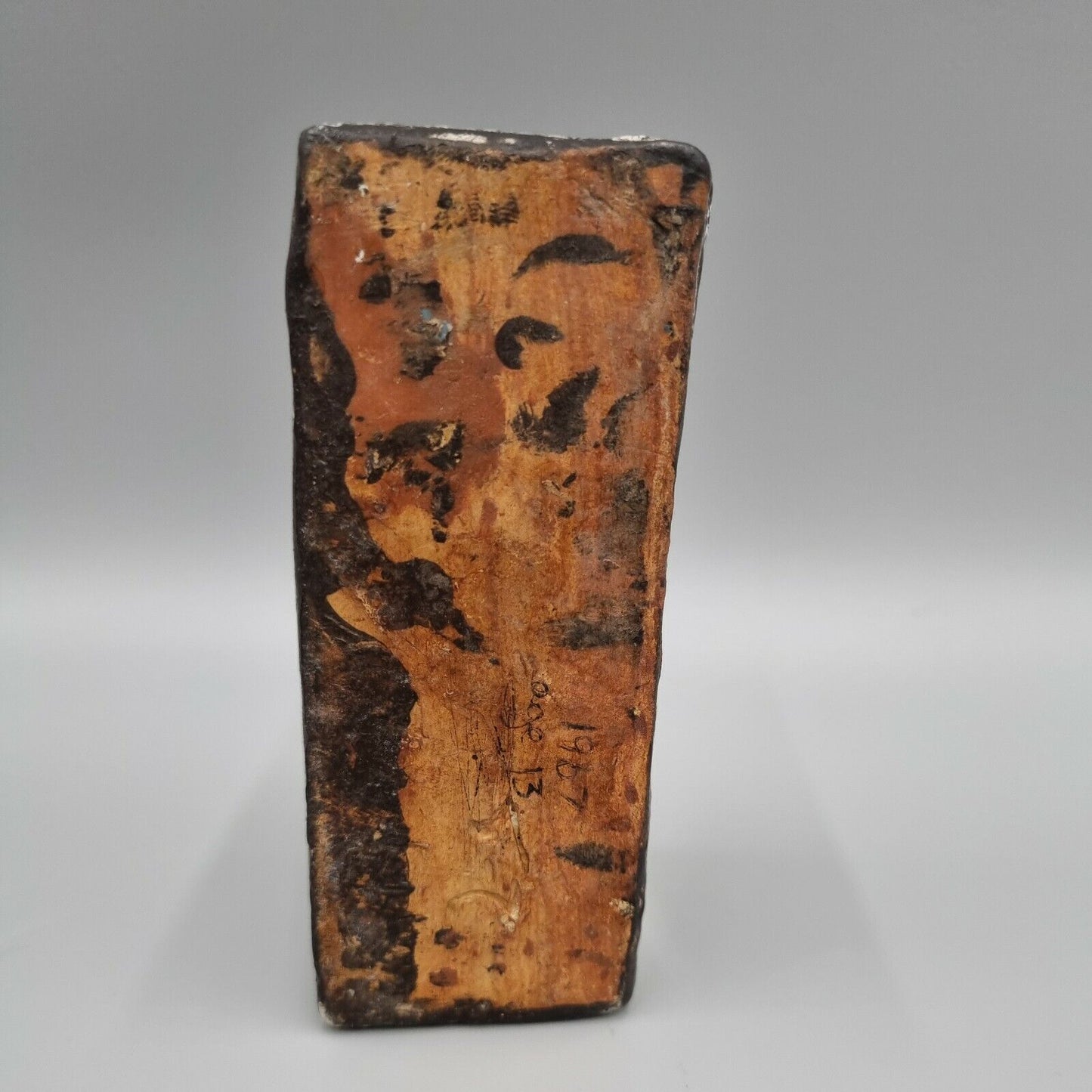 A Pottery Slab Vase, Rectangular Abstract Decoration. VGC.